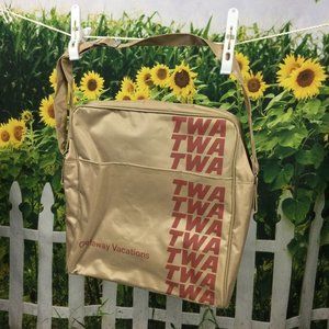 Vintage TWA Trans World Airlines Zip Tote Bag